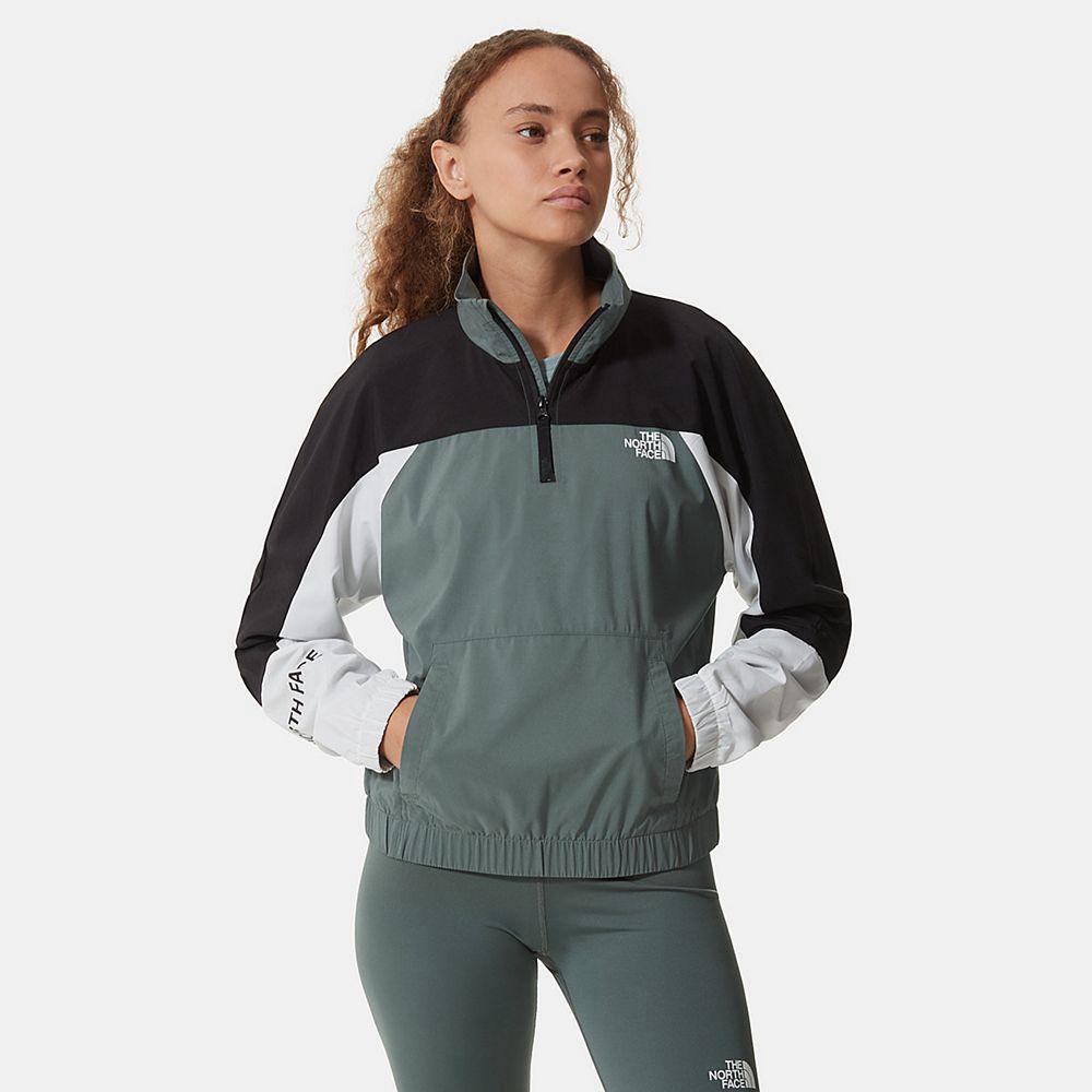 The North Face Mountain Athletics Γυναικεια Αντιανεμικα Μπουφαν - Πρασινο / Μαυρα / Ασπρα (UXBG93640